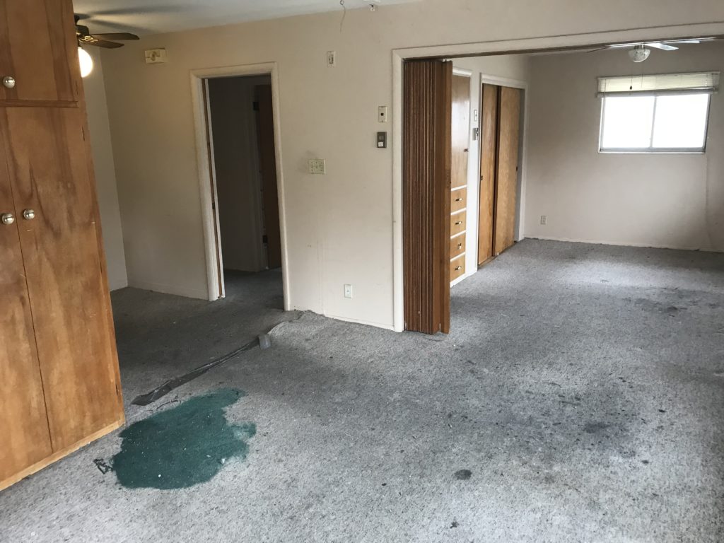 dirty apartment before renovating investment property