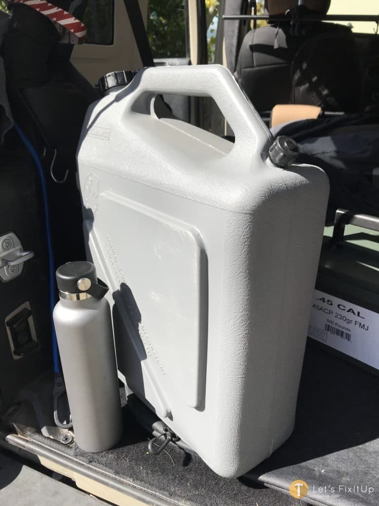 emergency road trip water jug